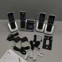 AT&T BL102-4 DECT 6.0 4-Handset Cordless Phone for Home with Answering Machine, Call Blocking, Caller ID Announcer, Audio Assist, Intercom, and Unsurpassed Range, Silver/Black