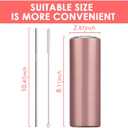 6 Pack Stainless Steel Skinny Tumbler, 20 OZ Double-Insulated Water Tumbler Cup with 6 Straw and 3 Brush, Vacuum Travel Mug Gift for Hot Cold Drinks with Cleaning(Assorted Colors)