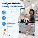 BLUE PUPPY Kids Ride On Suitcase | 21-Inch Toddler Travel Luggage | Carry On Friendly, Rideable, Trolley Case with Seat, Safety Strap and 360 Spinner Wheels, Ages 2-6, Holds up to 80 lb, Medium