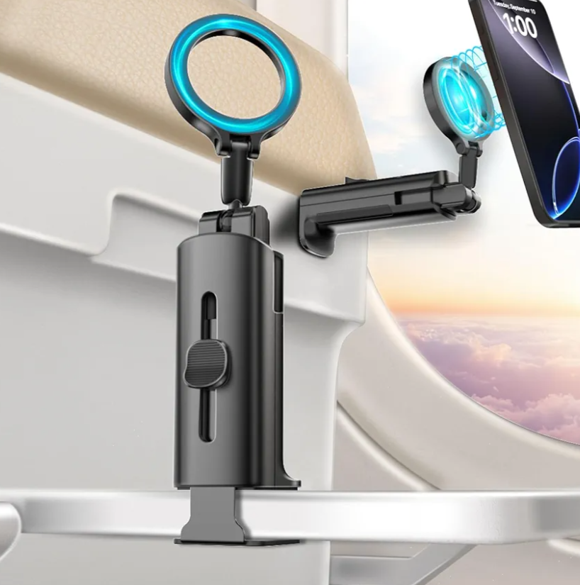 Airplane Phone Holder Travel Essentials,Travel Phone Holder,for MagSafe Airplane, Magnetic Handsfree Airplane for iPhone 16 15 14 13 12 Stand Accessories for Travel and Business