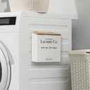Magnetic Lint Bin for Laundry Room - Dryer Lint Bin with Lid - Wooden Lint Holder, Magnetic Lint Trash Can, Rustic Lint Box - Modern Farmhouse Laundry Room Decor, White