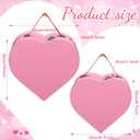 Teenyyou Set of 2 Valentine‘s Day Heart Paper Suitcases Pink Heart Paperboard Suitcases with Handles Decorative Cardboard Storage Boxes Suitcase Favor Candy Gift Boxes