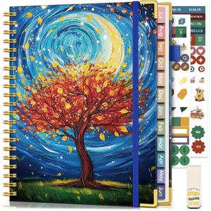 Academic Planner 2026-2027, Hardcover Weekly and Monthly Calendar Planner from July 2026 - June 2027, 8.5" x 11" A4 Large Daily Agenda with Tabs, College School Organizer for Student Teacher, Cosmic Tree of Life