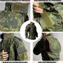 Russian Camouflage Tactical Suit, Men's Tactical Trouser Combat Jacket Suits, Windproof Spring and Autumn Coat, for Airsoft Paintball Hunting Outdoor, XX-Large