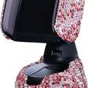 SUNCARACCL Bling Car Phone Holder, 360Adjustable Crystal Auto Phone Mount Universal Rhinestone Car Stand Phone Holder Car Accessories for Windshield Dashboard and Air Outlet (Pink)