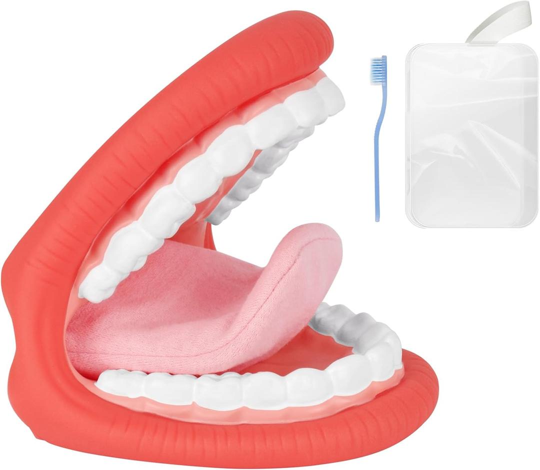 Ultrassist Large Mouth Hand Puppet with Tongue for Kids, Mouth Puppet for Speech Therapy, Include Toothbrush & Storage Bag