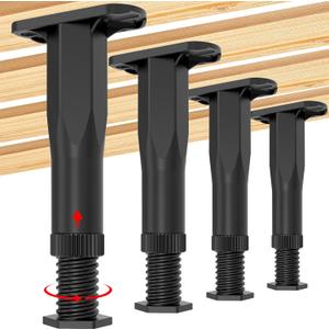 4PCS Adjustable Bed Frame Support Legs ((8.3"-14.5"), Frame Center Slats Heavy Support Leg, Extra Durable Furniture Suport Feet, for Frame/Sofa/Dresser/Chair/Table, Legs Furniture Replacement Parts