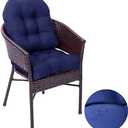 GPPSUNGD Rocking Chair Cushion Set 2 Pack U Shape Patio Seat Cushions Soft Thickened Indoor/Outdoor Patio Chaise Lounger Cushion 18.9 x 18.9 Inch (Navy)