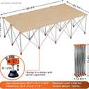 30" Tall Portable Folding Workbench 8x4 FT, Stable 15-Leg Collapsible Work Stand with Adjustable Leveling Feet, Lightweight 6500 lbs Capacity Sawhorse Table for Woodworking & Jobsite