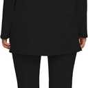 Darong Women 2 Piece Set Fall Outfit Cross Waist Flare Pants Long Sleeve Tunic Top Matching Lounge Set Travel Outfits (Black, S)