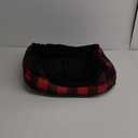 Hollypet Printed Flannel Rectangle Plush Dog Cat Bed Self-Warming Pet Bed, Red Checked (Medium)