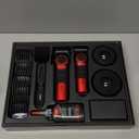 VGR 001 & 977 Professional Hair Clippers for Men, Cordless Barber Clippers and Zero Gap Trimmers Set, DLC Coating Blade Hair Cutting Kit with LED Display, USB Rechargeable Barber Set(Red)