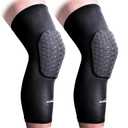 COOLOMG Basketball Knee Pads Compression Leg Sleeves for Volleyball Football Weightlifting Black, Small