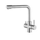 3 in 1 Kitchen Sink Faucet with Drinking Water Faucet,3 Way Kitchen Faucet, Bar Water Purifier Faucet,Modern Kitchen Faucet Double-Handle Kitchen Faucet (Seven-Shaped)…