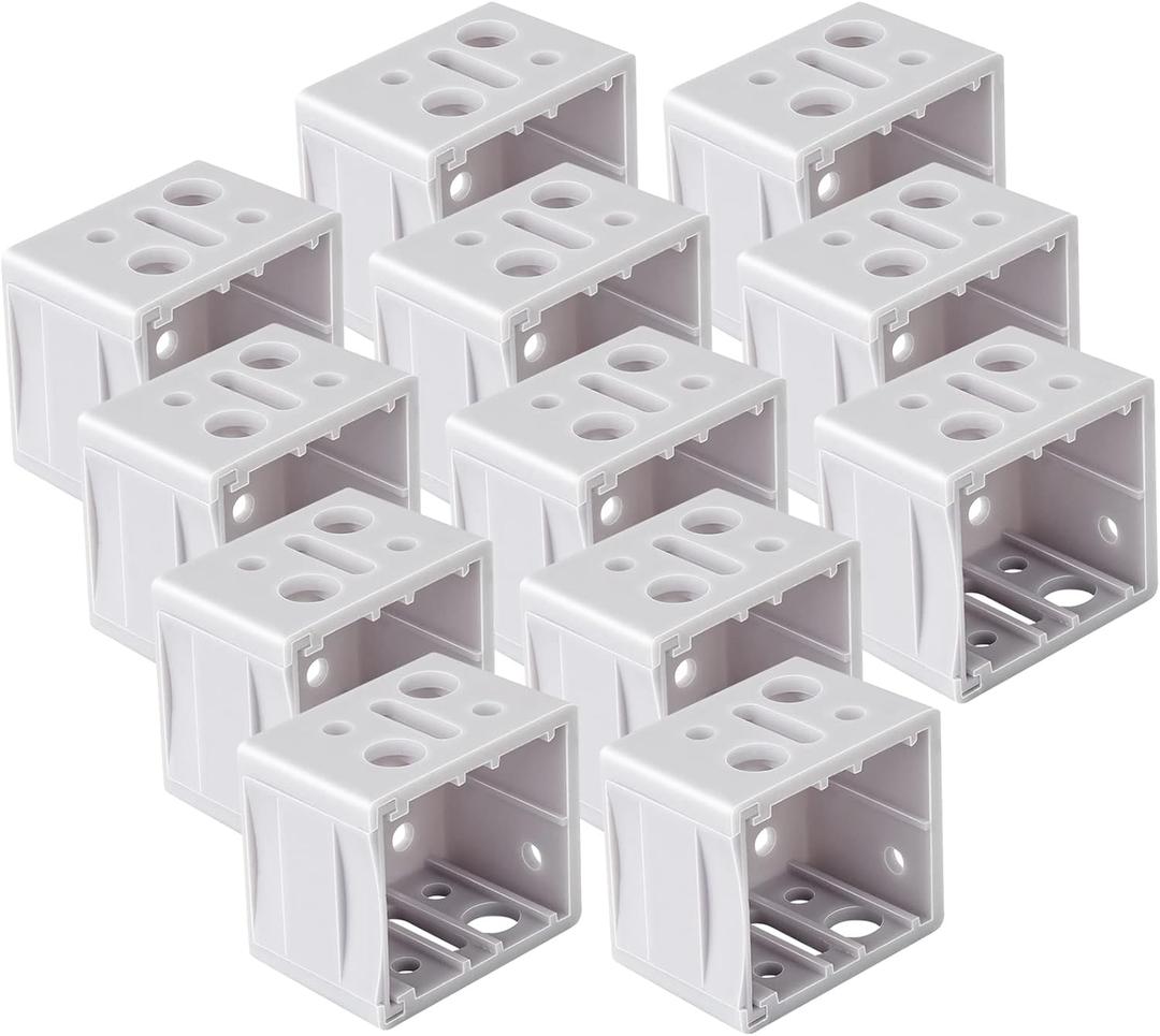 12 Pack 1 inch Blind Brackets, Vertical Blind Bracket Box Mounting Bracket Window Blinds Headrail Brackets, White