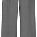 Women's Work Pants Straight Leg Zip Fly Belted Business Casual Trousers Teacher Pants (XS Petite, Grey)