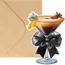 4 x Espresso Martini Glass Shaped Invitations Card Funny Coffee Cocktail Card for Women Girl Best Friend Wife Sister Daughter a Tini Bit Older Birthday Gift Party Supplies Decorations