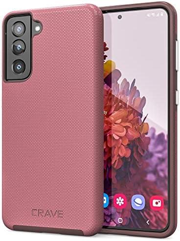 Crave for Galaxy S21 Case, Shockproof Protection Dual Layer Case for Samsung Galaxy S21, S21 5G (6.2 inch) - Berry