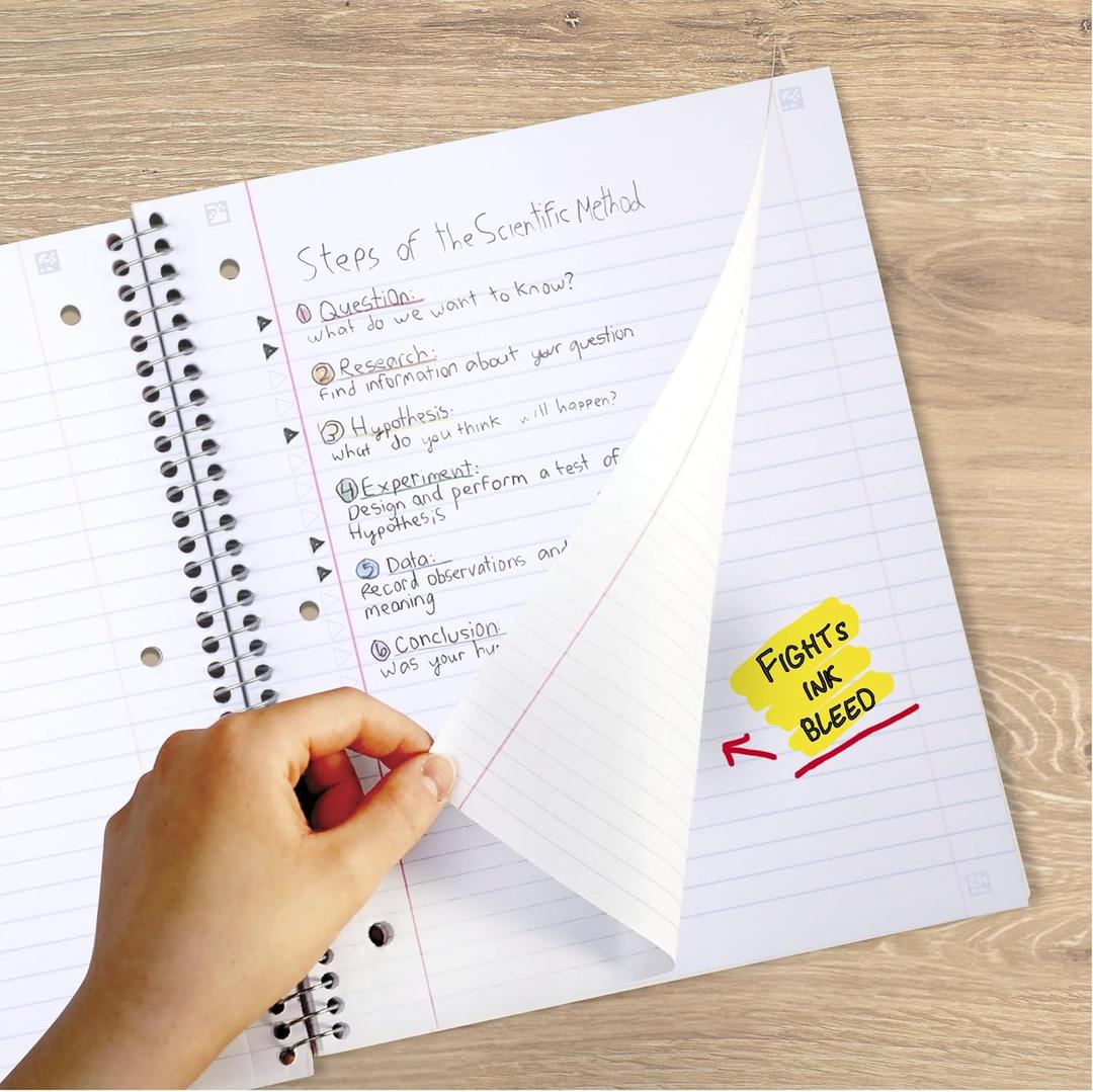 Five Star Spiral Notebook + Study App, 6 Pack