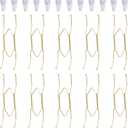 10-Piece Brass Plate Wall Hangers, 8 Inch Invisible Decorative Plate Holders, Comes with 12-Piece Wall Hooks (Gold)
