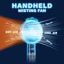 Small Portable Misting Fan Rechargeable: Powerful Hand held Usb Mister Fan 2000mAh for Women Girl Outdoor Travel