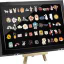Large Shadow Box Display Frame, 14" X 9.5", Tabletop & Wall Mount for Medal, Pin, Badge & Jewelry Collection