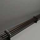 Bronze Double Curtain Rods for Windows 72 to 144 inch, Farmhouse Vintage Decorative 1 Inch Adjustable Long Dual Curtain Rod, Heavy Duty Boho Rustic Double Drapery Pole with Brown Grain Finial