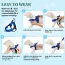 Lukovee No Pull Dog Harness and Leash Set, Soft Padded Small Dog Harness, Neck & Chest Adjustable Reflective Vest Puppy Harness with 4ft Lightweight Anti-Twist Dog Leash for Small Dogs (S, Blue)
