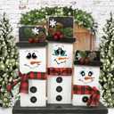 2 x 36pcs Snowman Face Stickers for Crafts Cute Christmas Ornaments Vinyl Snow Man Face Decals Xmas Winter Holiday Stickers for Window Glass Cups Balls Jars Wall Party Supplies Home Decoration(face36)