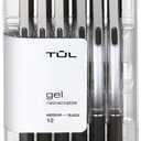 TUL Gel Pens, Retractable, Medium Point, 0.7 mm, Gray Barrel, Black Ink, Pack Of 12