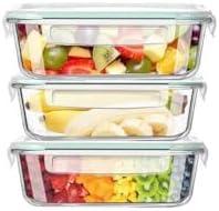 ECO-TOGO Airtight Glass Food Storage Containers with Lids (5-pack 1040ml), Glass Lunch Box, Leak-proof, BPA-Free, Microwave, Oven, Freezer, Dishwasher