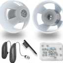 20pcs GN Resound Hearing aid Domes Open(M Size 8mm) Comfortable Silicone Design Noise Reduction Enhanced Acoustics Breathable and Easy to Clean Resound Hearing Aid Accessories Jabra Hearing Aid Domes (Gray)