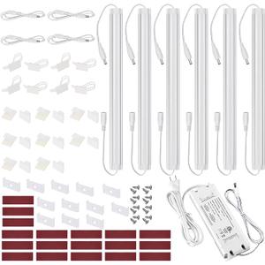 Litever Under Cabinet LED Lights Kit Dimmable by AC inWall Dimmer. Plug or Direct Wire LED Driver. Super Bright Linkable Lighting Strip for Kitchen Cabinets Counter. 35W 2000 Lumen. Warm White 3000K