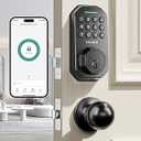 Keyless Entry Door Lock with Handle App Control Door Locks for Front Door Anti-Peeping Password Smart Door Lock for Homes Hotel Bedroom Doors with 2 Door Knobs