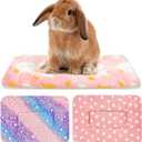 3PCS Guinea Pig Bed Soft Rabbit Bedding Cage Liner Warm Bunny Mats Pee Pads Fleece Blanket Plush Hamster Sleep Beds Ferret Squirrel Hedgehog Rat