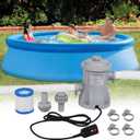 Filter Pump for Above Ground Pools, 330 GPH Filter for Inflatbale Pool, Flow Rate Pool Filter for Inflatable Swimming Pool Crystal Clear Filter Pump with 2 Filter Cartridges