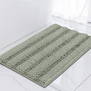 SageGreen Bathroom Rugs Sets 2 Piece Thick Chenille Bath Mats | Absorbent and Washable Bath Rug Non-Slip, Plush and Soft Rugs for Bathroom Floor, Shower, Sink - 17" x 24"+20" x 32"