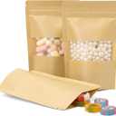 Kraft Paper Stand Up Pouches - 200 Packs, 3.5x5.5 Inches, Food Storage, Christmas