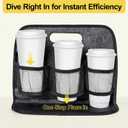 Resovo Enlarged 6 Cups Drink Carrier with Handle, Reusable Drink Carrier for Delivery, Assembly-Free Portable Coffee Holder Cup Holder Bag, Coffee Caddy with Double-Handle for Car, Take Out, Outdoors