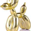 Gold Balloon Dog Decor,Gold Room Decors,Balloon Animal Preppy Room Shelf Decor,Cute Statue Home Decors,Bedroom Modern Sculpture Desk Decoration,Golden Decorations Figurines (3.9*3.9*1.5inch)