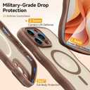 2 x for iPhone 15 Pro Case with MagSafe, Upgraded [Full Camera Protection] [Fit for MagSafe] [Mil-Grade Drop] Cute Wave Translucent Non-Slip Phone Case for iPhone 15 Pro 6.1",Desert Brown