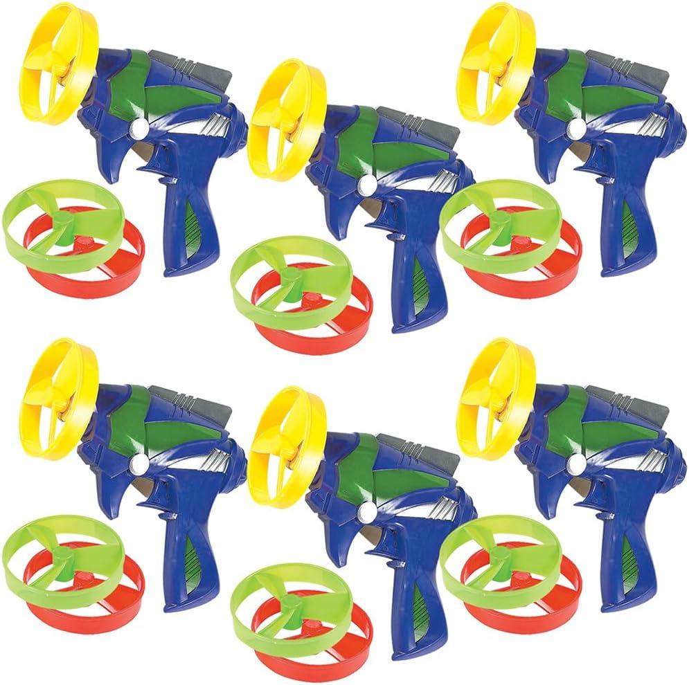 Multicolor Plastic Turbo Flyers Set - 6 Sets, Fun & Colorful Toys - Great Party Favors for Birthdays, Themed Parties & More