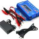 IMAX B6 80W Lipo Battery Balance Charger 6A Discharger, RC Hobby Lipo NiMh Li-ion Ni-Cd Digital Lipro Balance Charger Discharger + AC Power 12V 5A Adapter for Rc Car RC Hobby (Dark Blue)