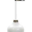 Korky White Toilet Plunger and Holder – Heavy Duty Compact Design – Fast Clog Removal – Easy to Clean - Made in USA