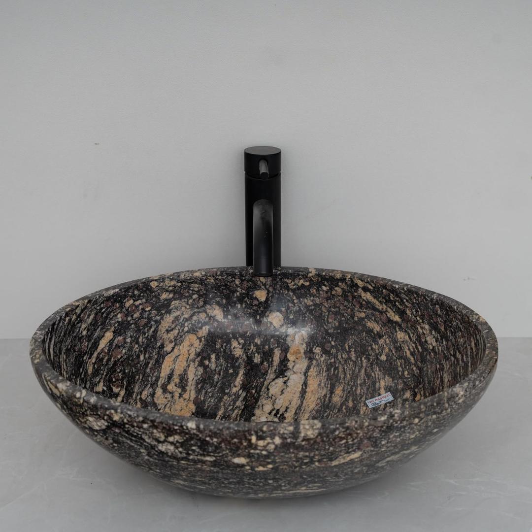 106 - One-of-a-Kind River Stone Vessel Sink  Handcrafted Natural Sink  Elegant Oval Sink for Luxury Bathrooms  Unique and Rare Stone, Choose Your Design Under 'Color' Options