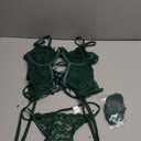 Lilosy Sexy Floral Lace Up Corset Garter Lingerie Set
 XS