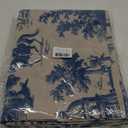 Blue Toile Curtains for Living Room 84 Inch Length 2 Panels Set Linen Toile de Jouy French Country Vintage Victorian Window Curtain Drapes for Bedroom Rod Pocket