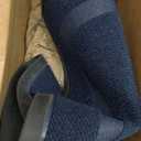 OLANLY Half Circle Door Mat Indoor Outdoor Entrance Welcome, Waterproof All-Season, All-Weather Doormat, Sturdy Natural Rubber, Low Profile, Easy Clean Patio Porch Entryway Mat, 36x24, Blue