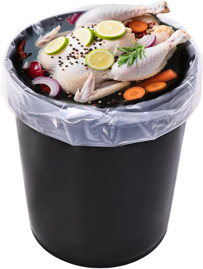 10 Pack Brine Bag, 5 Gallon Bucket Liner Bags, 4Mil Heavy Duty Leak Proof Food Grade & BPA Free Food Storage Bags for Marinading and Food Storage (22 x 30 inches)