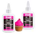 Gel Food Coloring (Pink), 65g X 2 Food-Grade Plant-Based Coloring Set, Natural Tasteless Gel Food Dye for Baking, Icing, Macarons, Cake Decorations, Cookies, Easter Egg, Fondant (EXP 03/22/30)